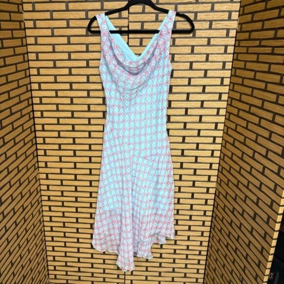 Dresses & Skirts - Bisou Bisou Blue Floral Cowl Neck Dress Size 8